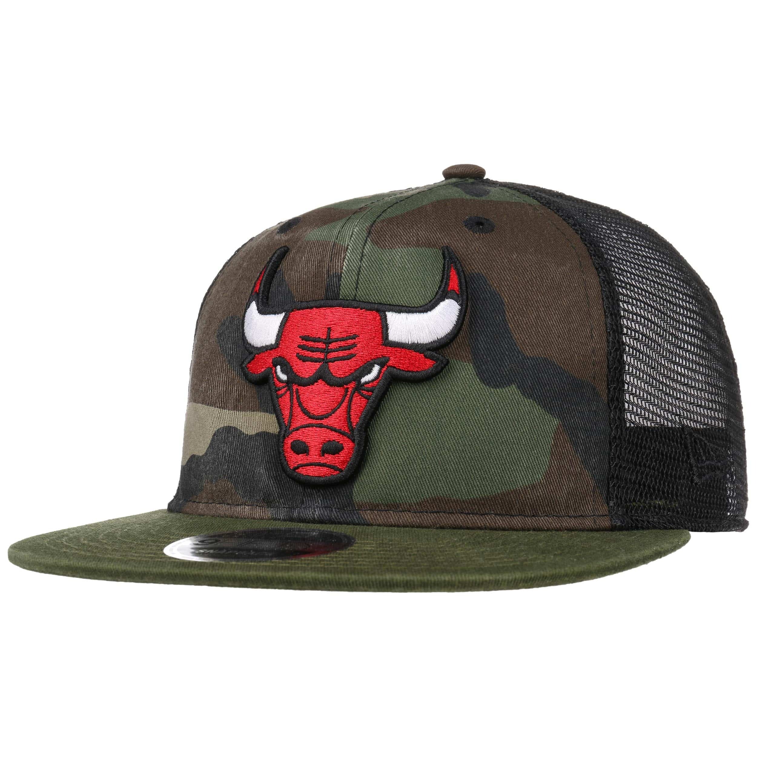 camo bulls snapback