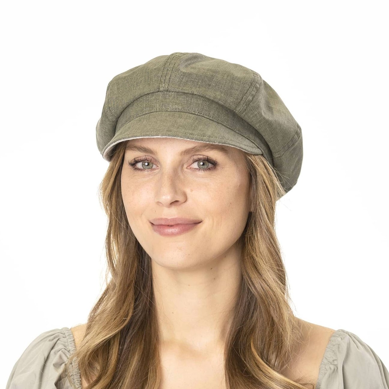 Seeberger Hannah Ballonmütze - Leinencap Im Newsboy-Style Für Damen In Mint