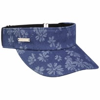 Floral Print Denim Visor by Seeberger - CHF 39.95